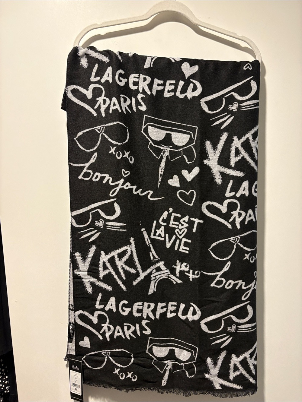 Karl Lagerfeld Black & Gray Graffiti Logo Wrap